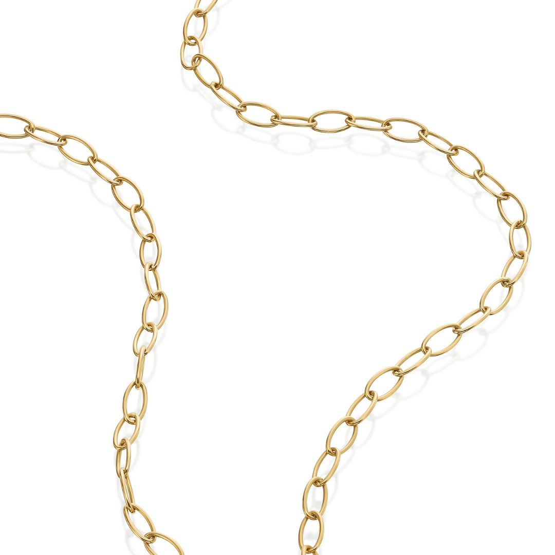 18K Solid Oval Link Chain 4.5mm