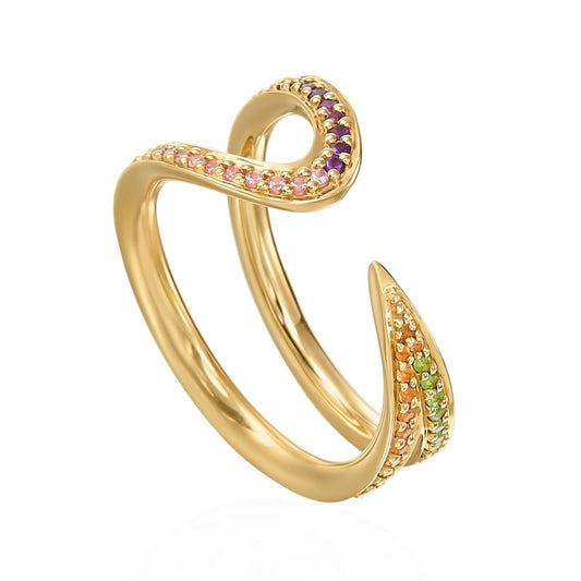 Open Nifo Rainbow Pave Ring