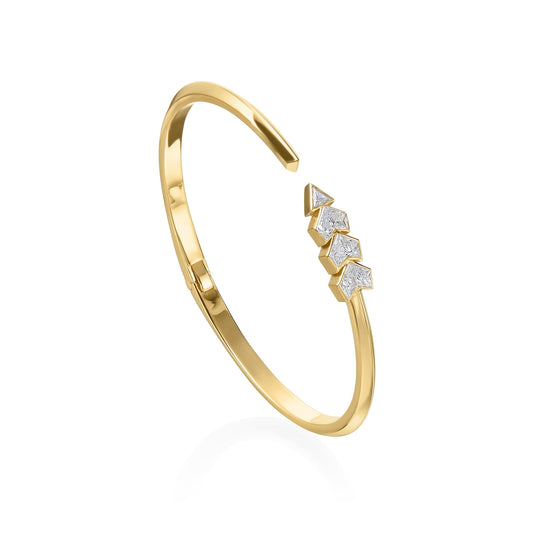 Tatau Diamond Hinged Bangle with Kite and Triangle Shaped Diamonds